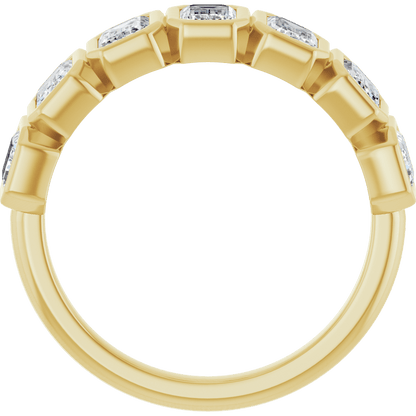 Emerald Lab Grown Anniversary Band