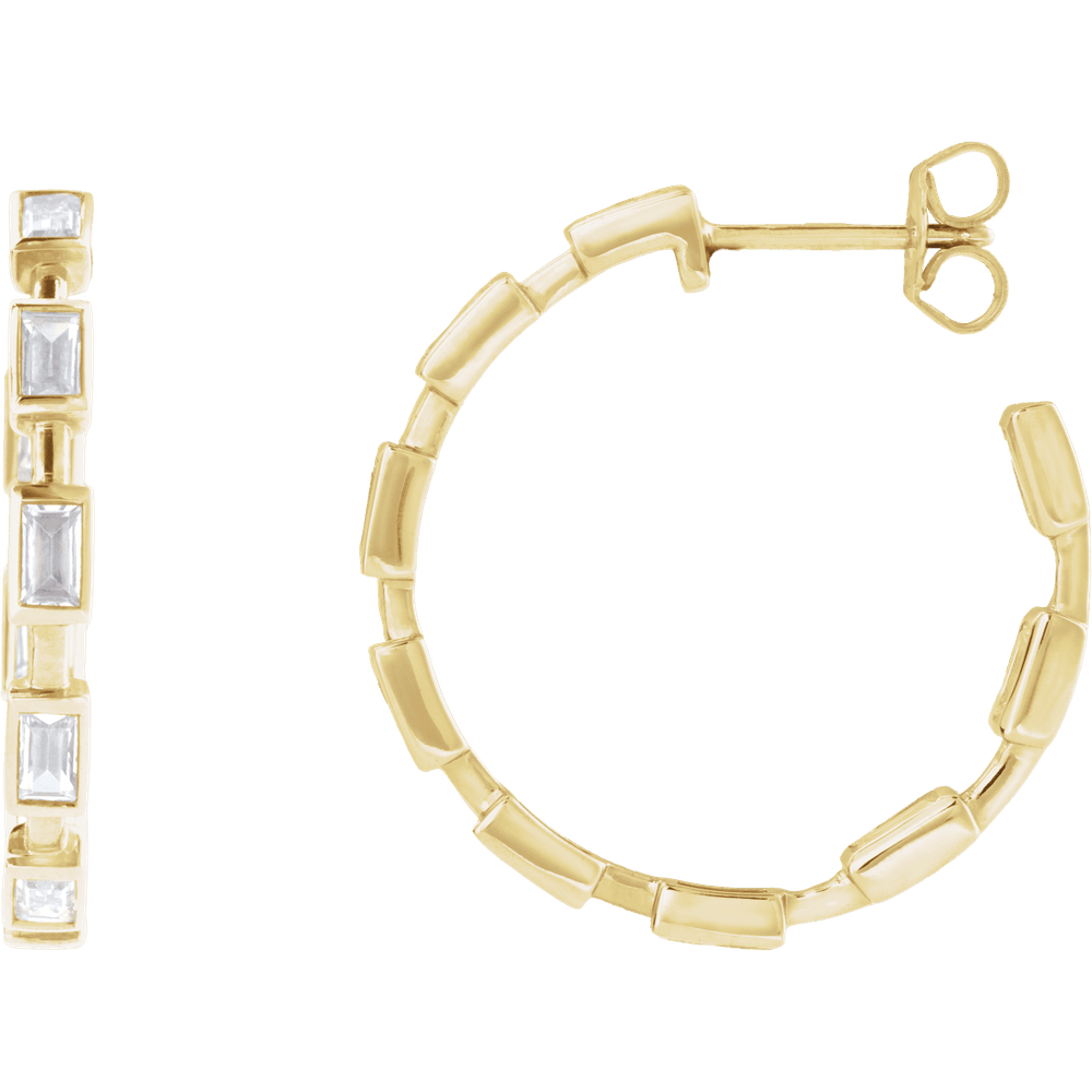 Harlow Lab Baguette Hoops - 14K Yellow Gold