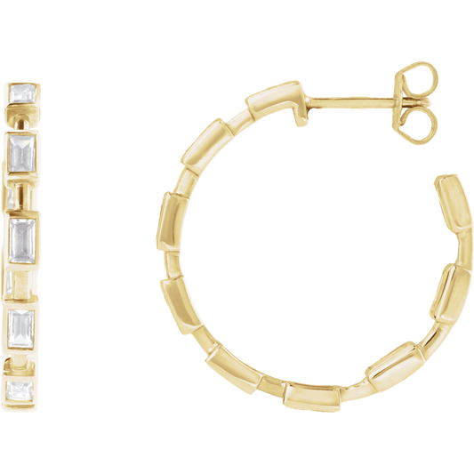 Harlow Lab Baguette Hoops - 14K Yellow Gold