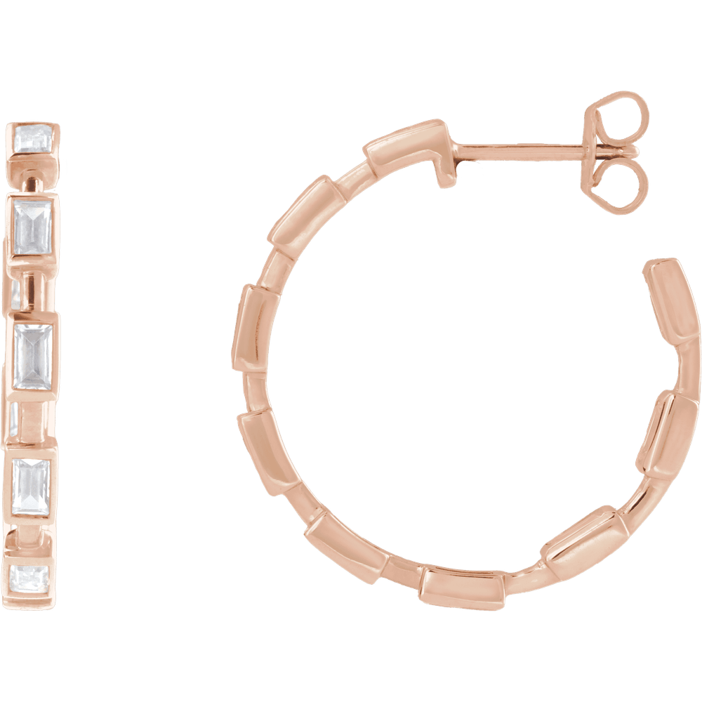 Harlow Lab Baguette Hoops - 14K Rose Gold