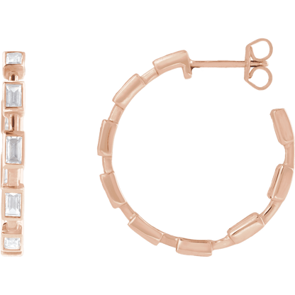Harlow Lab Baguette Hoops - 14K Rose Gold