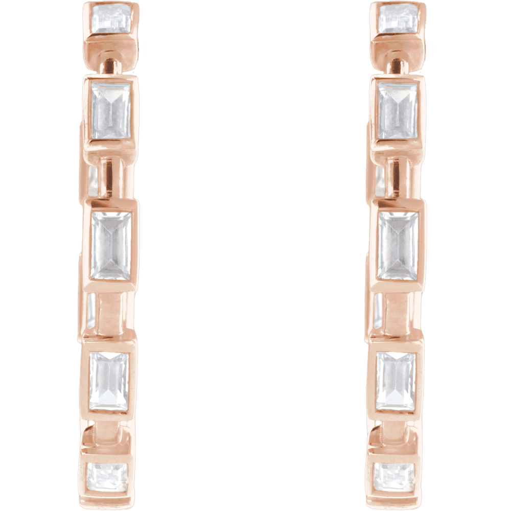 Harlow Lab Baguette Hoops - 14K Rose Gold