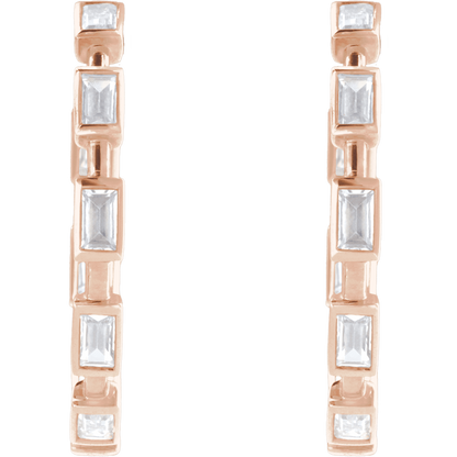 Harlow Lab Baguette Hoops - 14K Rose Gold