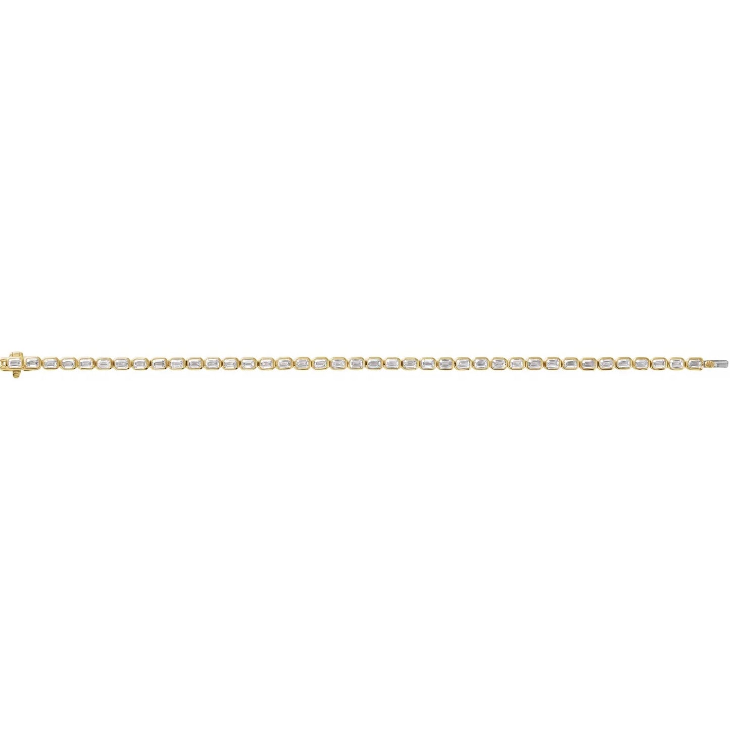 Emerald Cut Bezel Diamond Tennis Bracelet