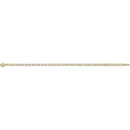 Emerald Cut Bezel Diamond Tennis Bracelet