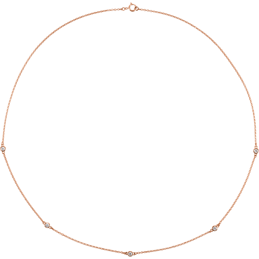 Esme Diamond Station Necklace - 14K Rose Gold