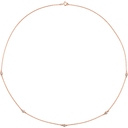 Esme Diamond Station Necklace - 14K Rose Gold