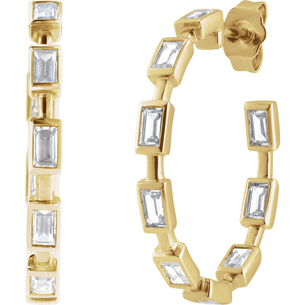 Harlow Lab Baguette Hoops - 14K Yellow Gold