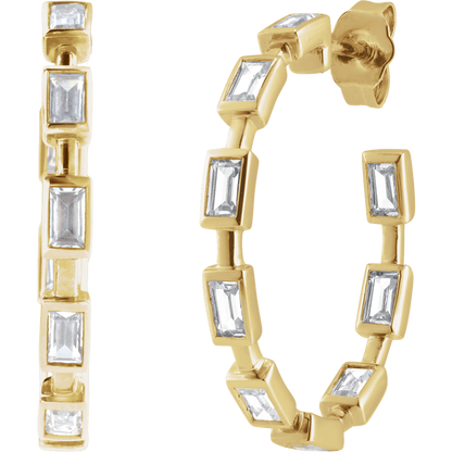 Harlow Lab Baguette Hoops - 14K Yellow Gold