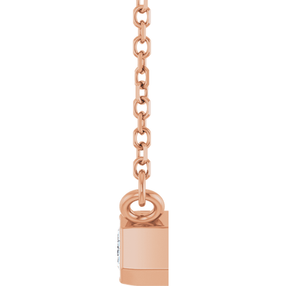 Betty Bezel Necklace - Emerald · 5 x 3 mm · 1/3 CT - 14K Rose Gold