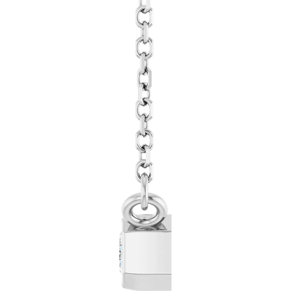 Betty Bezel Necklace - Emerald · 5 x 3 mm · 1/3 CT - 14K White Gold