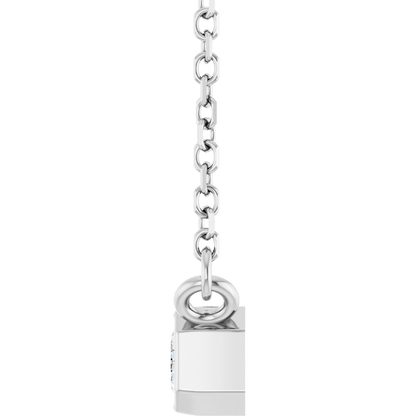 Betty Bezel Necklace - Emerald · 5 x 3 mm · 1/3 CT - 14K White Gold