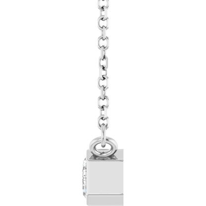 Betty Bezel Necklace - Emerald · 6 x 4 mm · 1/2 CT - 14K White Gold