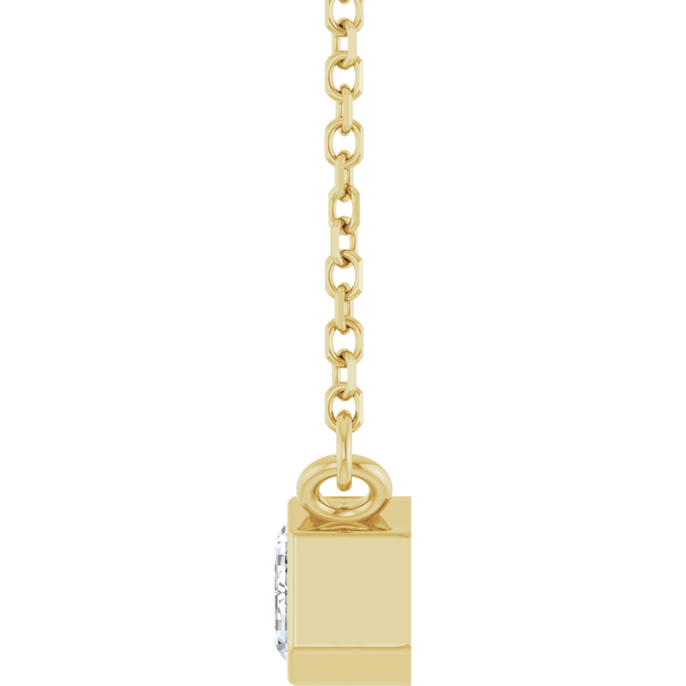 Betty Bezel Necklace - Emerald · 6 x 4 mm · 1/2 CT - 14K Yellow Gold