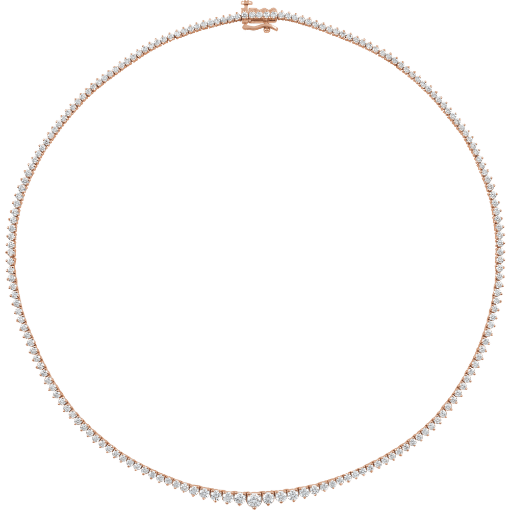 Tatum Diamond Tennis Necklace - 14K Rose Gold