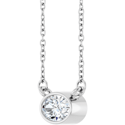 Betty Bezel Necklace - East-West Oval - 6 x 4 mm · 3/8 CT - 14K White Gold