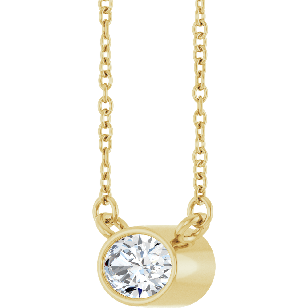 Betty Bezel Necklace - East-West Oval - 6 x 4 mm · 3/8 CT - 14K Yellow Gold
