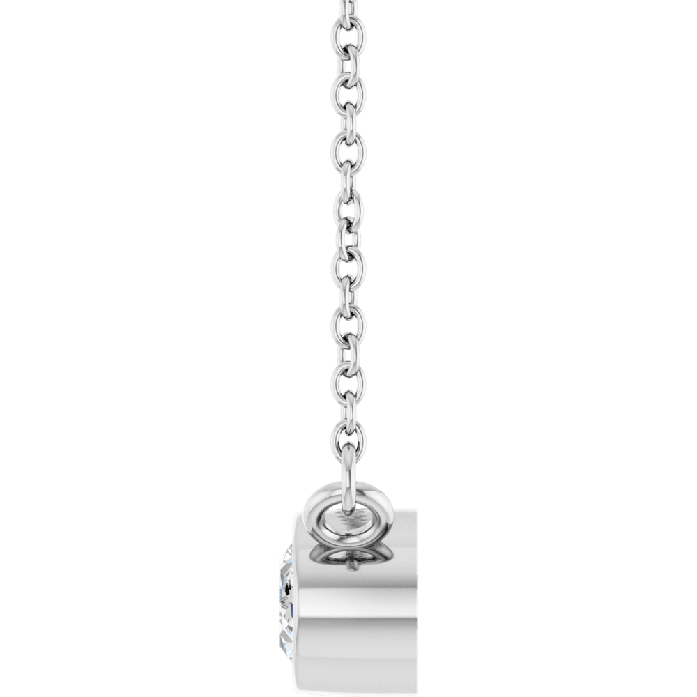 Betty Bezel Necklace - East-West Oval - 6 x 4 mm · 3/8 CT - 14K White Gold