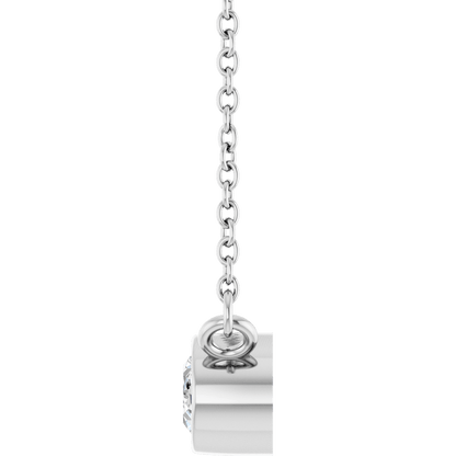 Betty Bezel Necklace - East-West Oval - 6 x 4 mm · 3/8 CT - 14K White Gold
