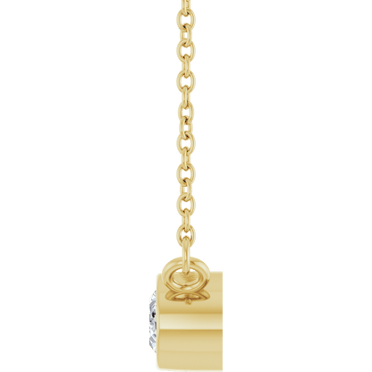 Betty Bezel Necklace - East-West Oval - 6 x 4 mm · 3/8 CT - 14K Yellow Gold