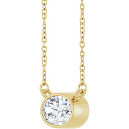 Betty Bezel Necklace - East-West Oval - 7 x 5 mm · 7/8 CT - 14K Yellow Gold
