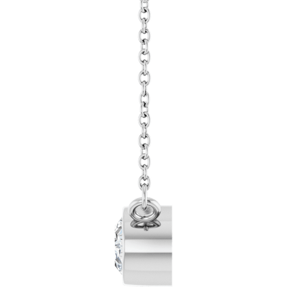 Betty Bezel Necklace - East-West Oval - 7 x 5 mm · 7/8 CT - 14K White Gold