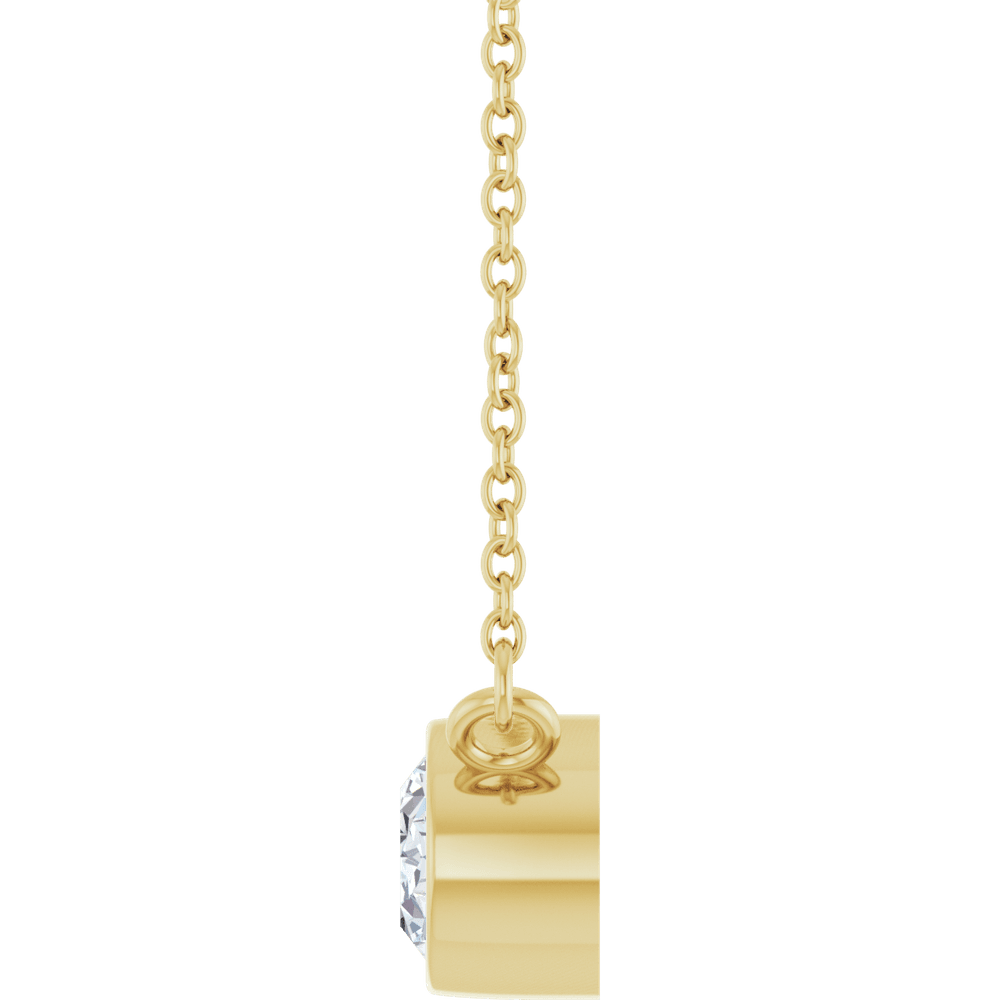 Betty Bezel Necklace - East-West Oval - 7 x 5 mm · 7/8 CT - 14K Yellow Gold