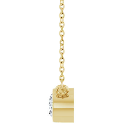 Betty Bezel Necklace - East-West Oval - 7 x 5 mm · 7/8 CT - 14K Yellow Gold