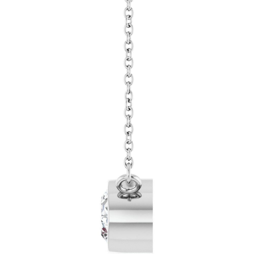 Betty Bezel Necklace - East-West Oval - 8 x 6 mm · 1 CT - 14K White Gold