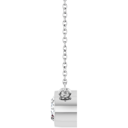 Betty Bezel Necklace - East-West Oval - 8 x 6 mm · 1 CT - 14K White Gold