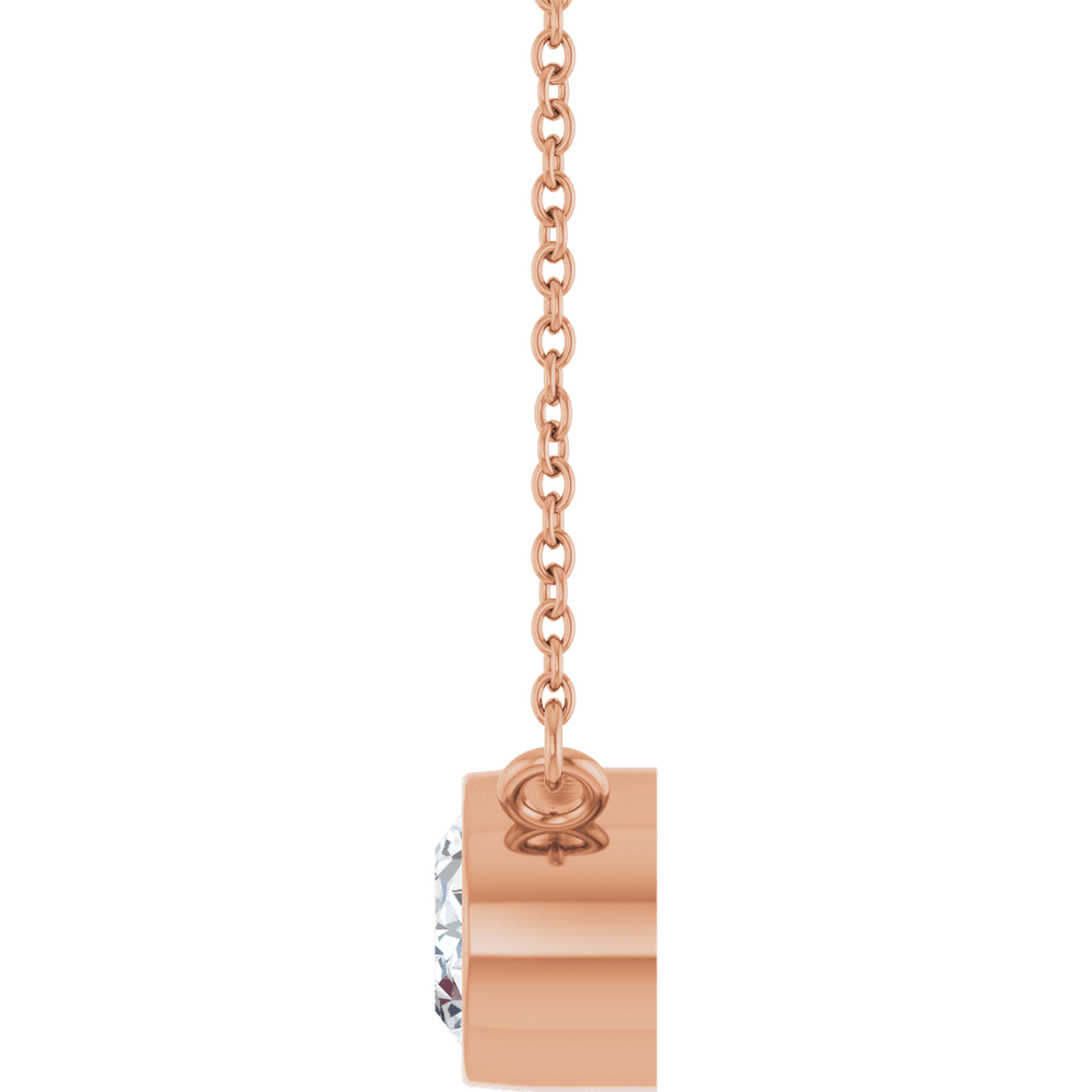 Betty Bezel Necklace - East-West Oval - 8 x 6 mm · 1 CT - 14K Rose Gold