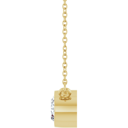 Betty Bezel Necklace - East-West Oval - 8 x 6 mm · 1 CT - 14K Yellow Gold
