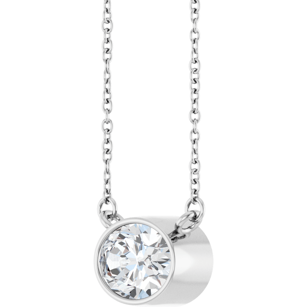 Betty Bezel Necklace - East-West Oval - 8 x 6 mm · 1 CT - 14K White Gold