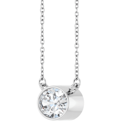 Betty Bezel Necklace - East-West Oval - 8 x 6 mm · 1 CT - 14K White Gold
