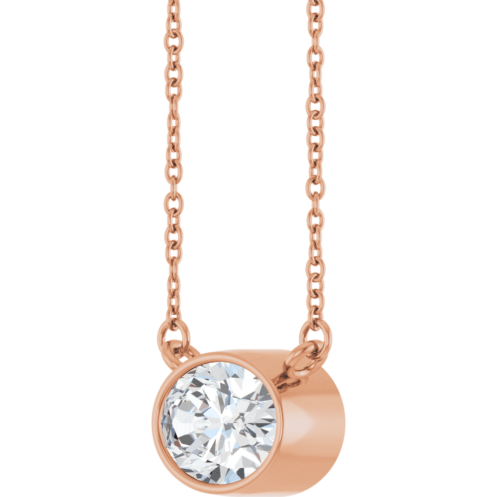 Betty Bezel Necklace - East-West Oval - 8 x 6 mm · 1 CT - 14K Rose Gold