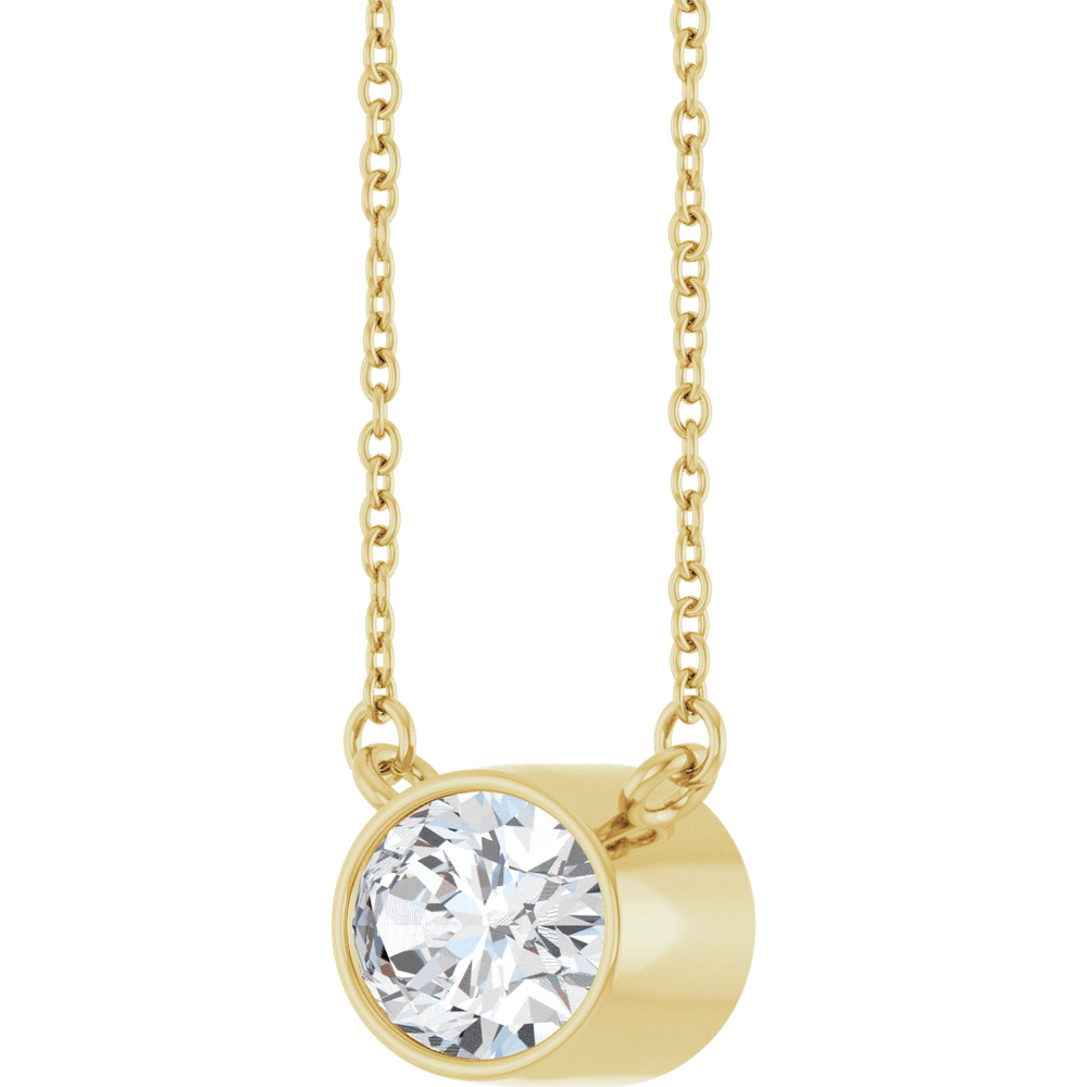 Betty Bezel Necklace - East-West Oval - 8 x 6 mm · 1 CT - 14K Yellow Gold