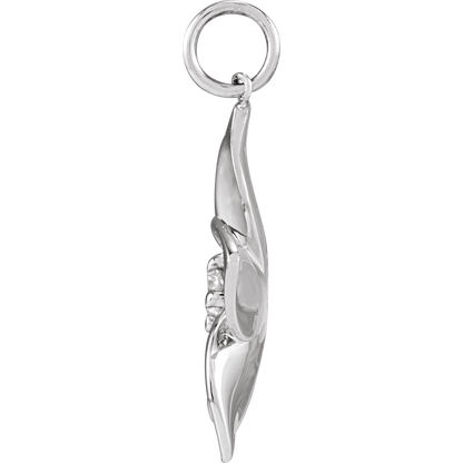 Plumeria Diamond Charm - 14K White Gold