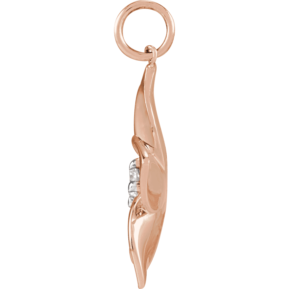 Plumeria Diamond Charm - 14K Rose Gold