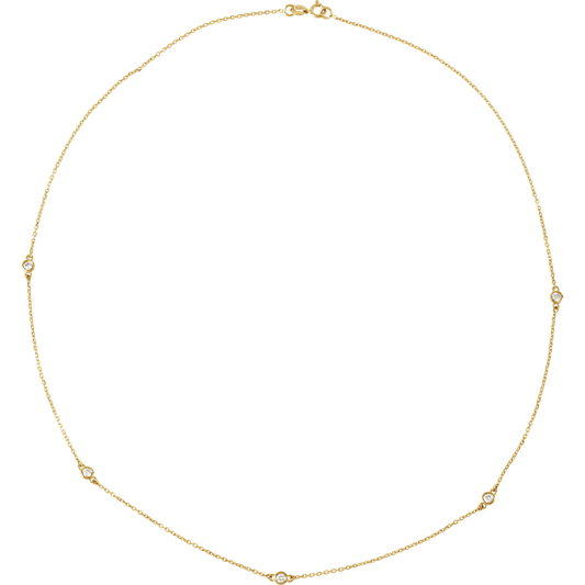 Esme Diamond Station Necklace - 14K Yellow Gold