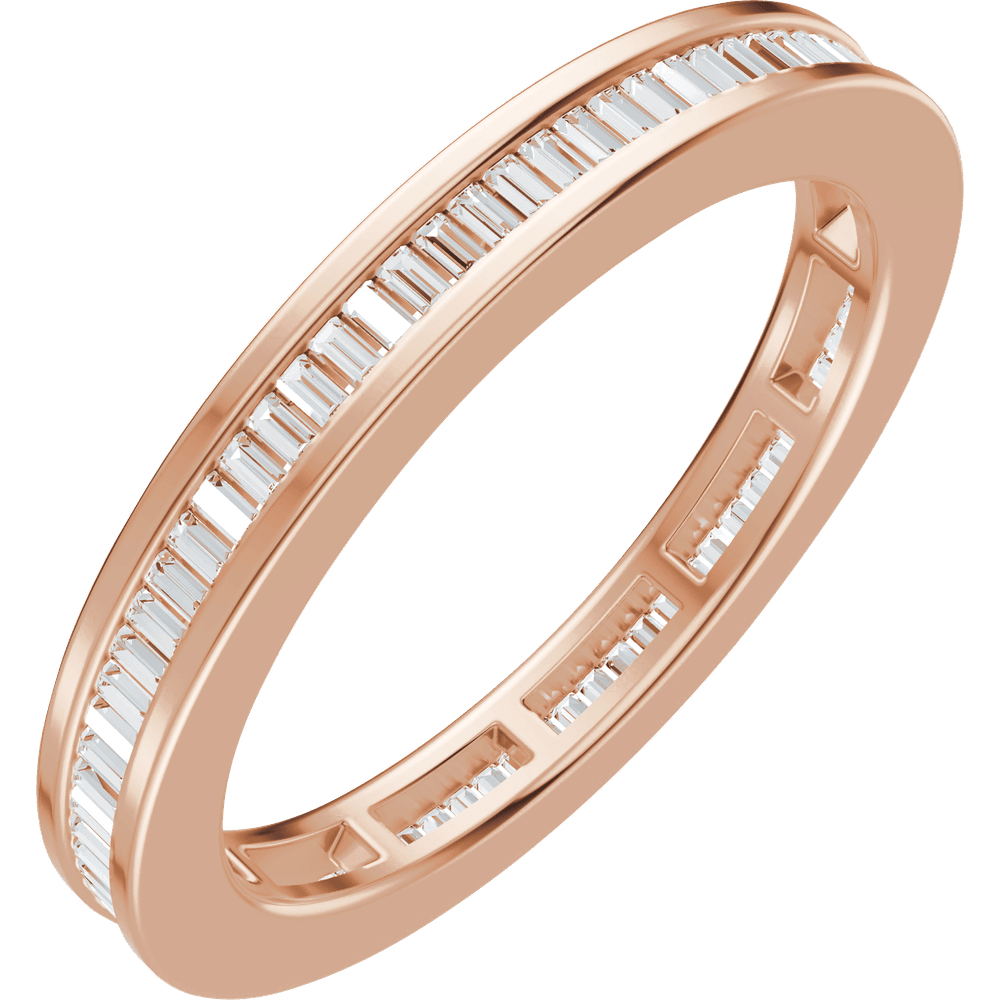 Channel Set Baguette Diamond Band - 14K Rose Gold