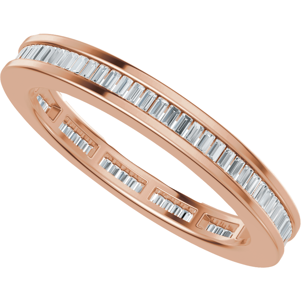 Channel Set Baguette Diamond Band - 14K Rose Gold