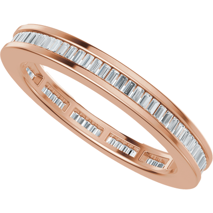 Channel Set Baguette Diamond Band - 14K Rose Gold
