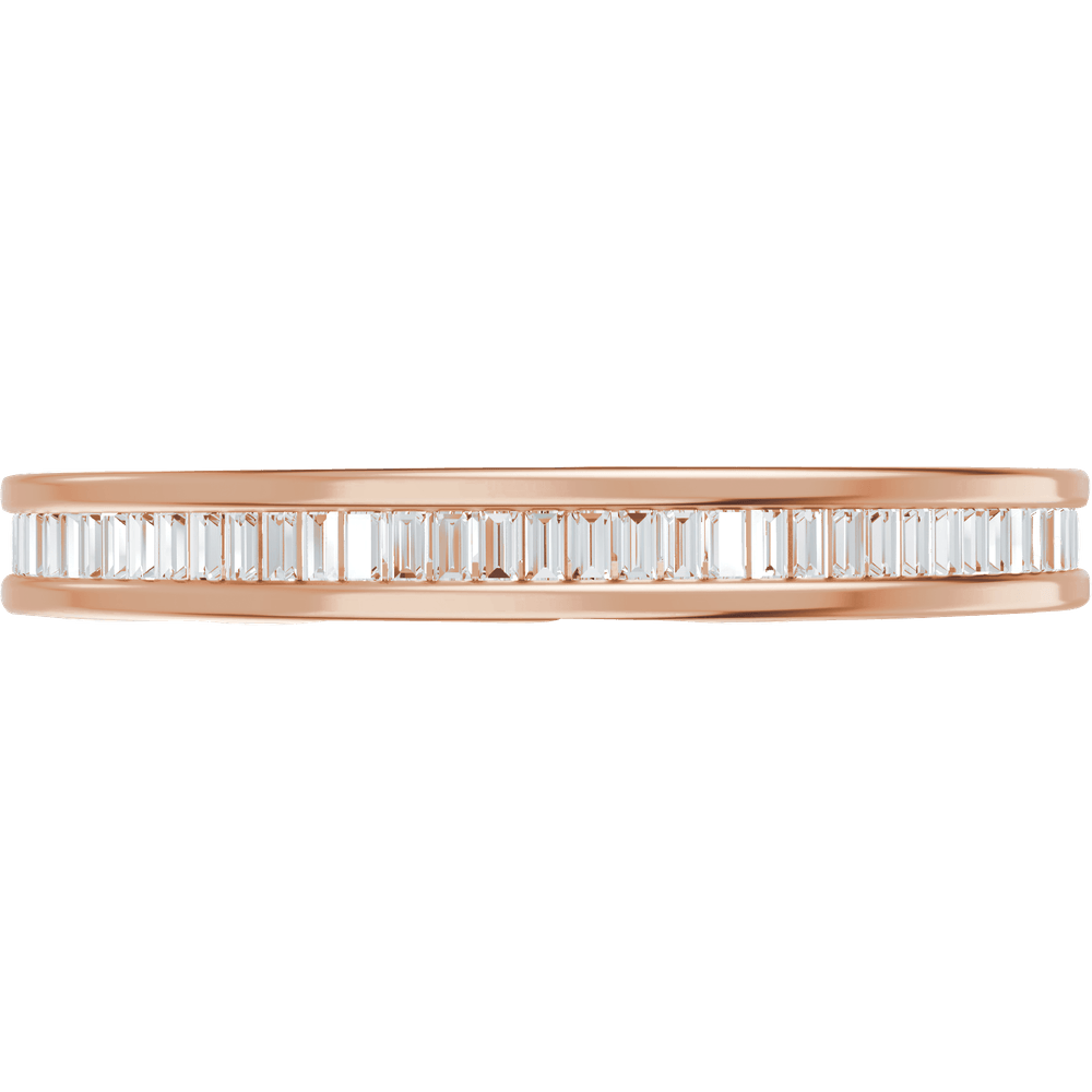 Channel Set Baguette Diamond Band - 14K Rose Gold