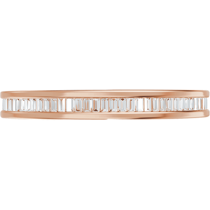 Channel Set Baguette Diamond Band - 14K Rose Gold
