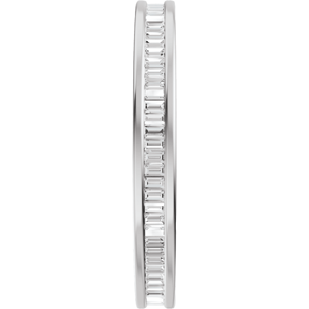 Channel Set Baguette Diamond Band - 14K White Gold / Platinum
