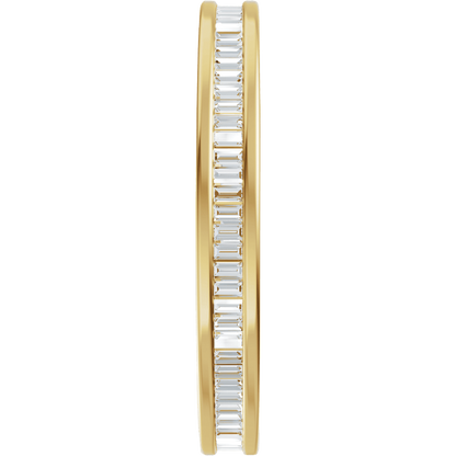 Channel Set Baguette Diamond Band - 14K Yellow Gold