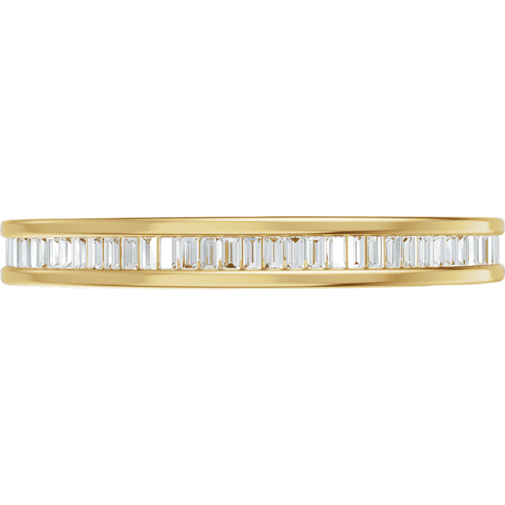 Channel Set Baguette Diamond Band - 14K Yellow Gold