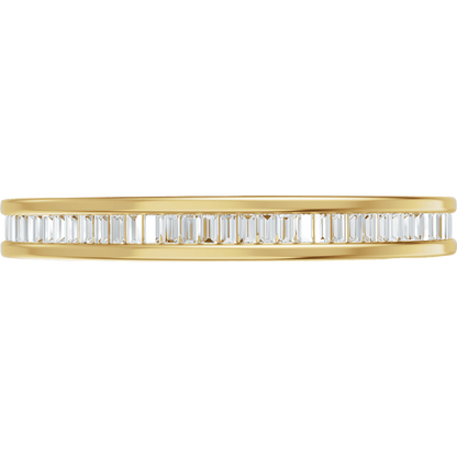 Channel Set Baguette Diamond Band - 14K Yellow Gold