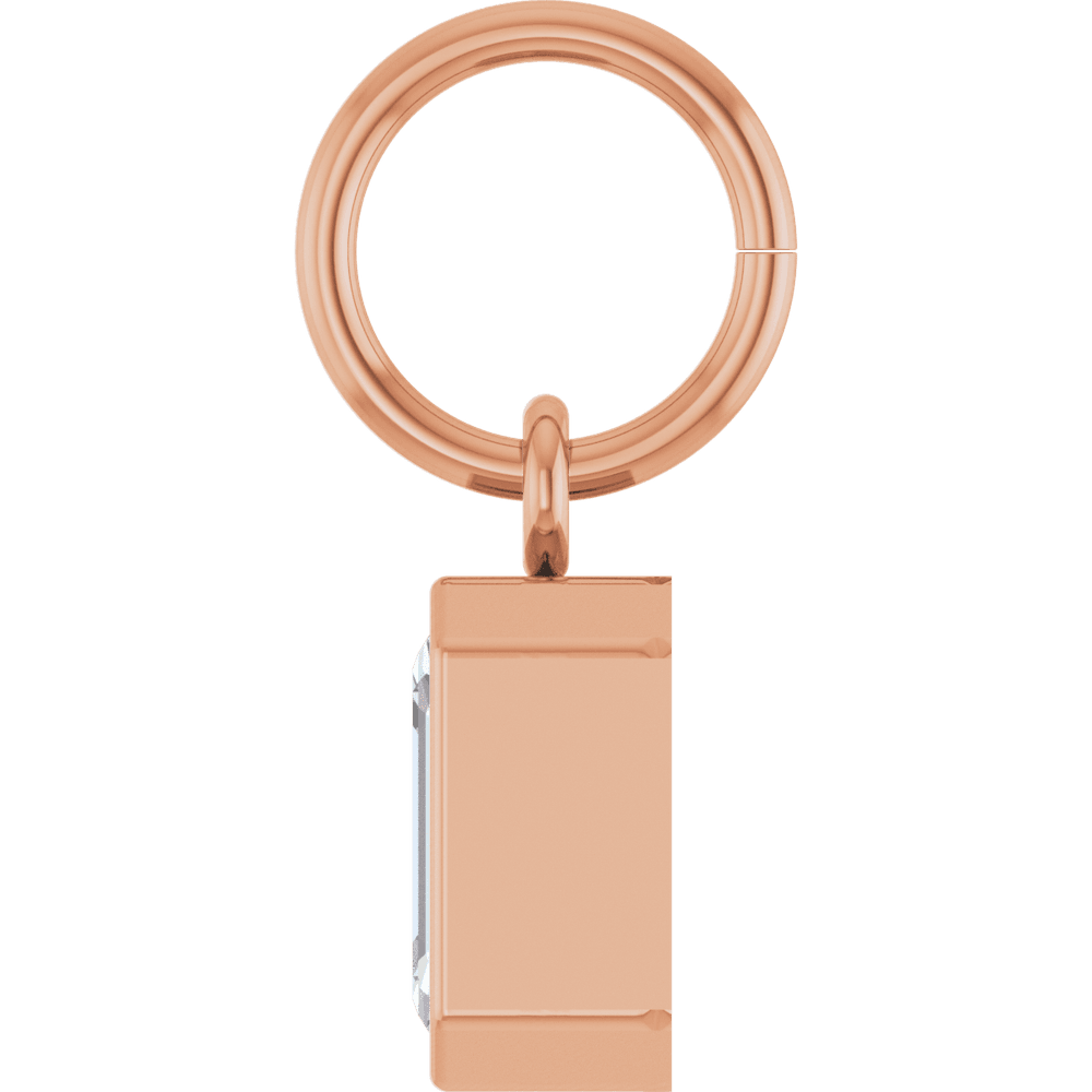 Lane Lab Bezel Emerald Charm - 6 x 4 mm · 5/8 CT - 14K Rose Gold