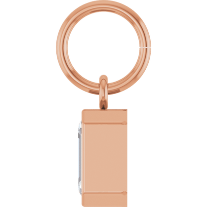 Lane Lab Bezel Emerald Charm - 6 x 4 mm · 5/8 CT - 14K Rose Gold